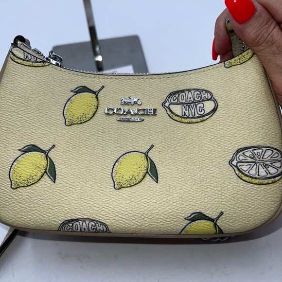 Coach Garden Glade Mini Lemon Print Crossbody Bag - Cream - Picture 11 of 11